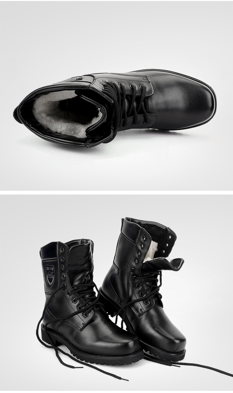 3513巡洋舰新品男靴军靴特种兵户外秋冬季加绒棉鞋作战靴 黑色毛靴 42