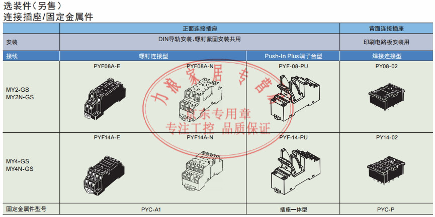 欧姆龙omron中间继电器my2ngs7a2开2闭替代my2nj含底座my2nd2gsdc24v