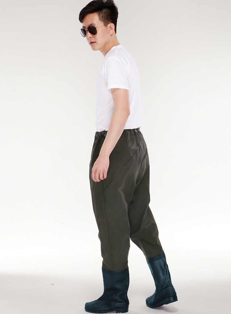 广联加厚防水裤 齐腰下水裤 抓鱼钓鱼捕鱼涉水服半身水叉连体雨裤插秧