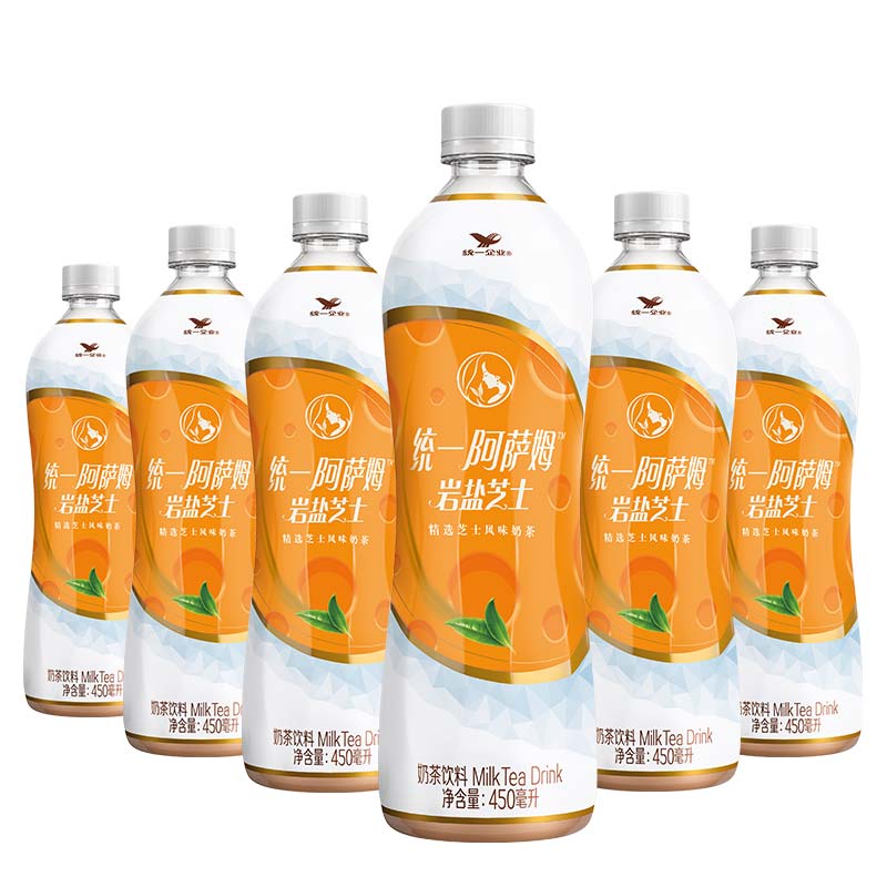统一 阿萨姆 岩盐芝士 精选芝士风味奶茶 450ml*15瓶 奶茶饮料 包邮
