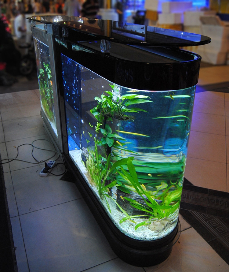 (付费送货上门)美之海子弹头鱼缸水族箱底过滤1米生态金鱼缸免换水1.