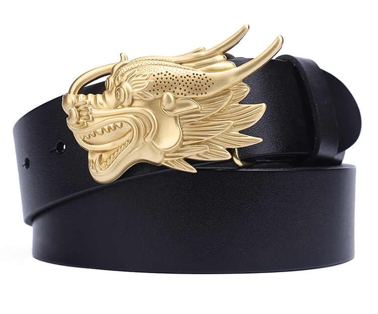 牧牛哥龙头纯铜板扣皮带头龙扣头男士皮带配件手工皮带平滑扣卡子休闲
