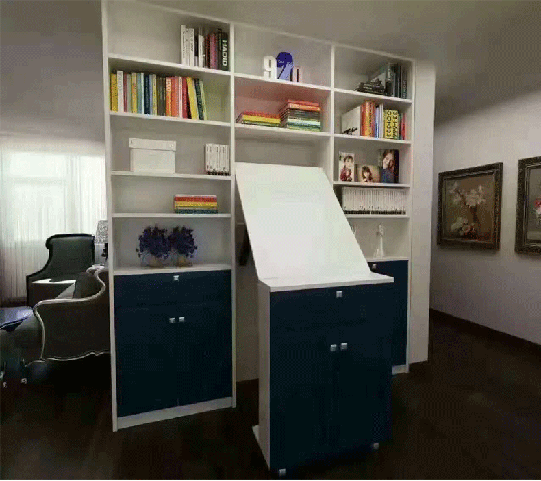 欧莫隐形折叠桌五金配件可伸缩功能餐桌 折叠隐形桌五金配件