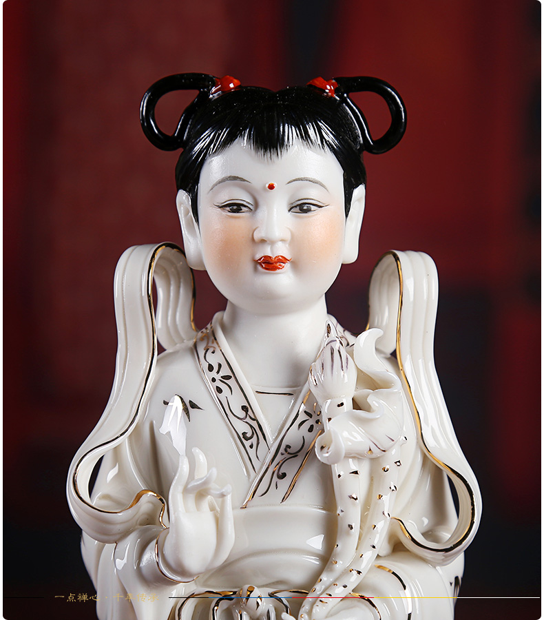 戴玉堂 瓷器金童玉女龙女善财童子对童童男童女陶瓷观音菩萨佛像佛前