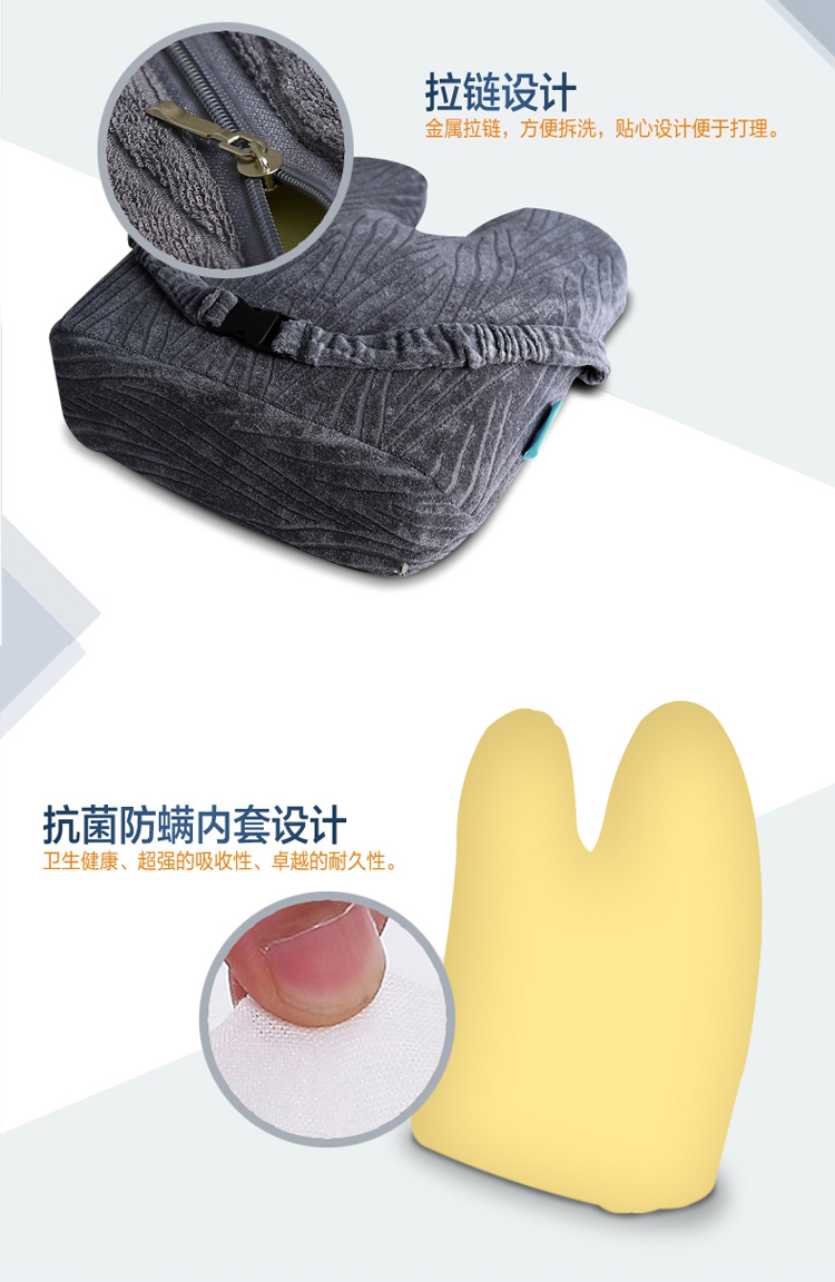 【YANA】汽车头枕护腰靠垫套装 车用腰靠头枕组合 记忆棉护颈枕 办公室护腰靠垫抱枕 灰色