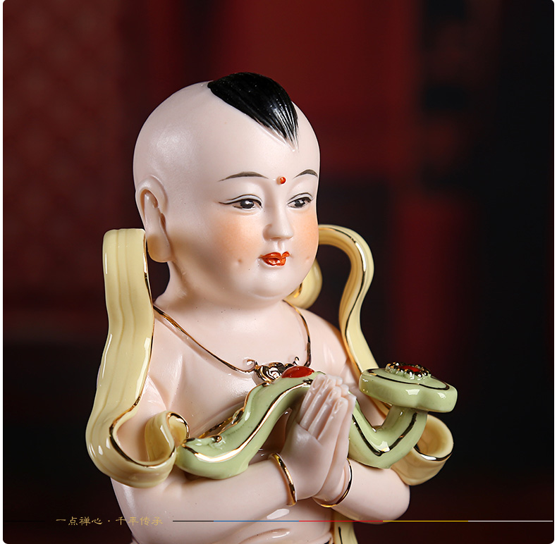 戴玉堂 瓷器金童玉女龙女善财童子对童童男童女陶瓷观音菩萨佛像佛前
