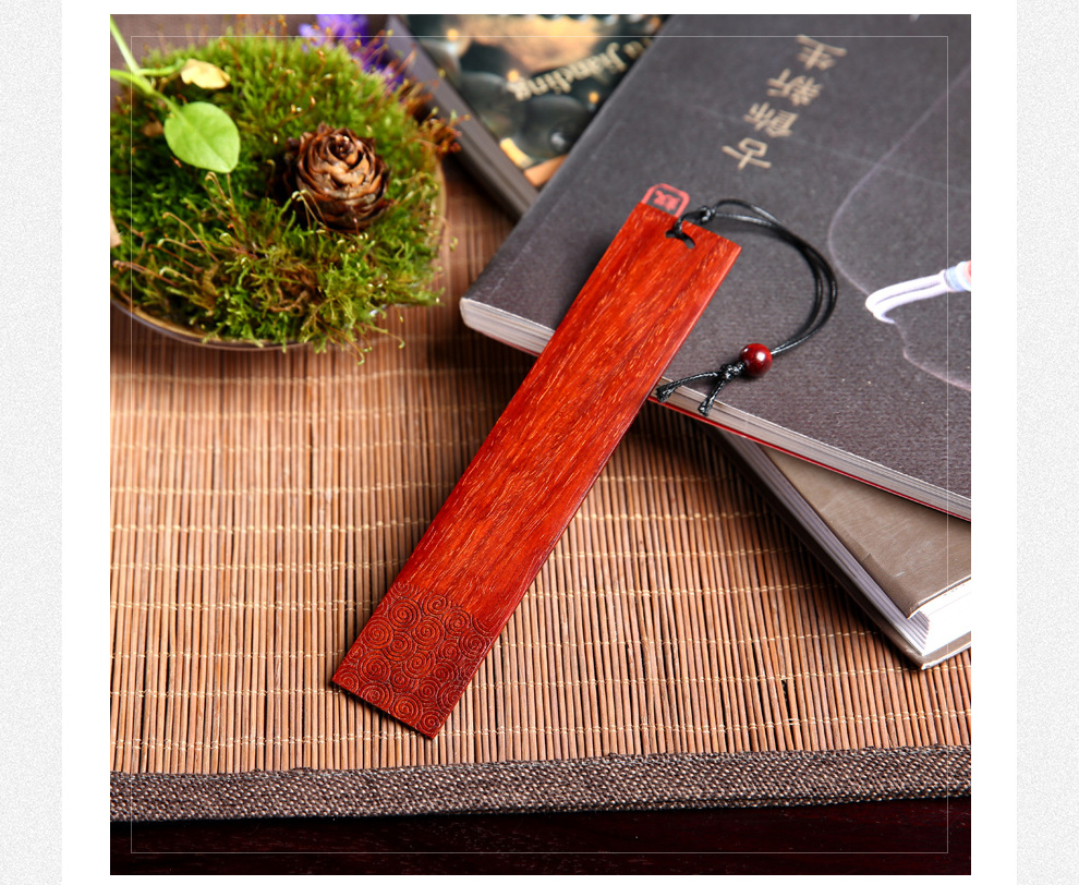 莆匠小叶紫檀木书签中国风木质书签创意礼品工艺品出国礼物送老外送