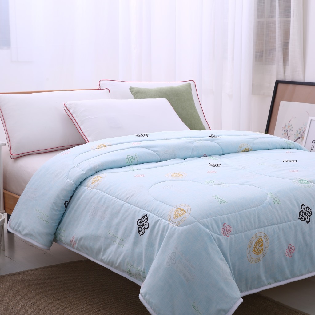 高档清香夏被单人 化纤被 学生夏凉被空调被 幸运树-黄 150*200