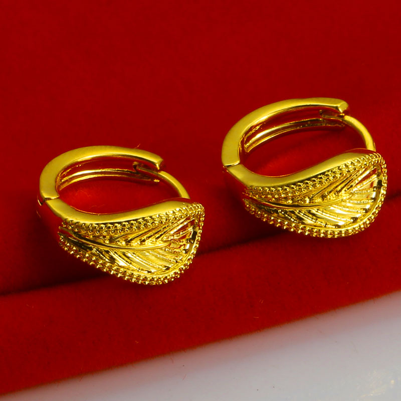 千影珠宝仿金耳环耳扣耳饰女款仿金首饰凤凰尾巴送情人送同学生日礼物