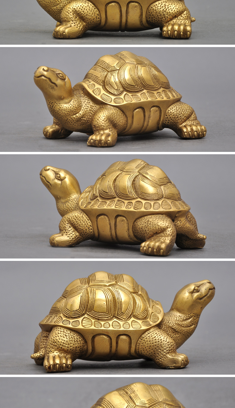黄铜龙龟摆件龙头龟居家风水招财工艺品家居客厅玄关办公室装饰品2