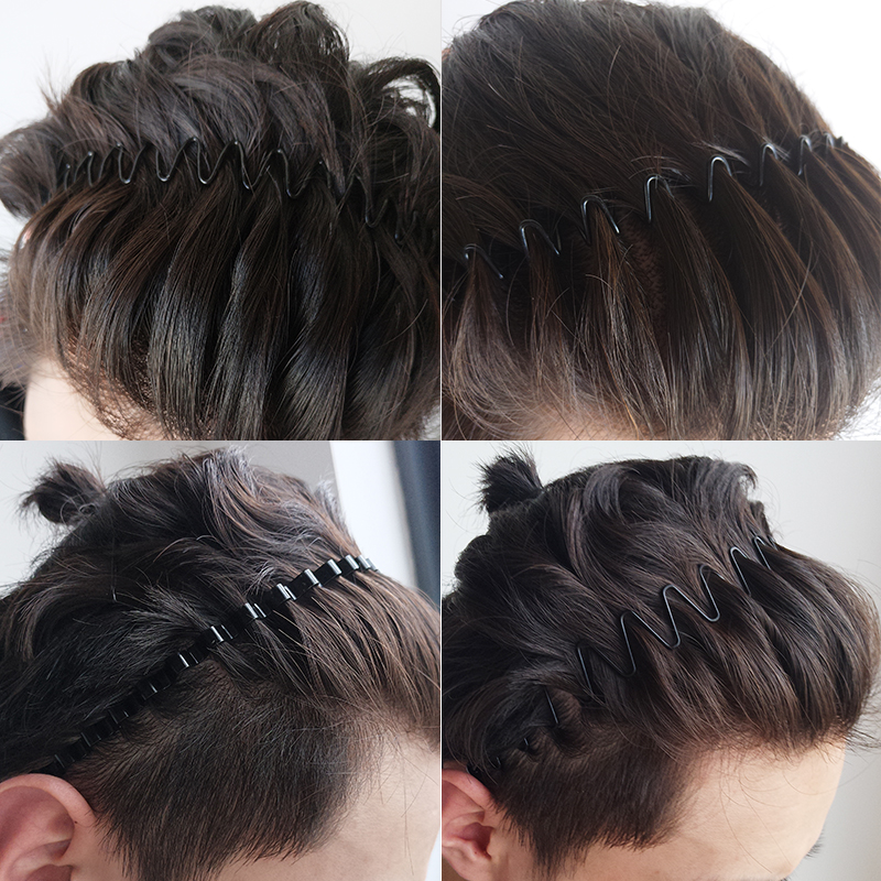 男士发箍潮男背头隐形压发窟头箍韩国简约洗脸运动发带发卡头饰品 a款