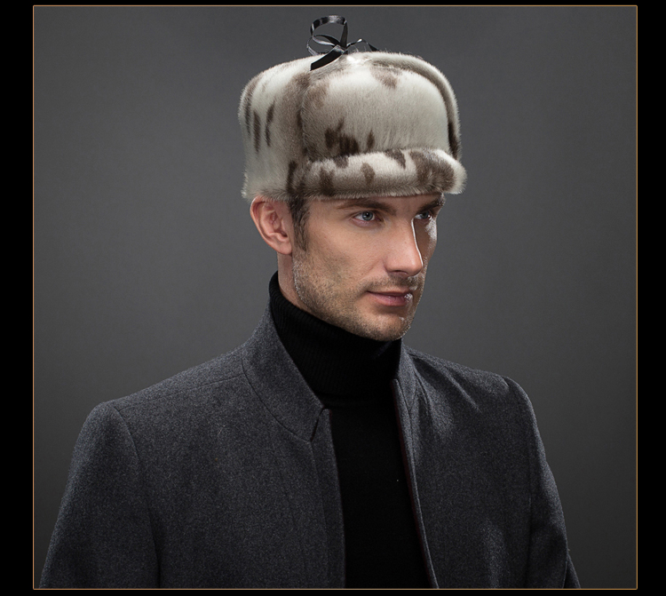 洛美华柔海豹皮帽子男款皮1草帽子冬季户外保暖时尚鸭舌帽中老年海豹1
