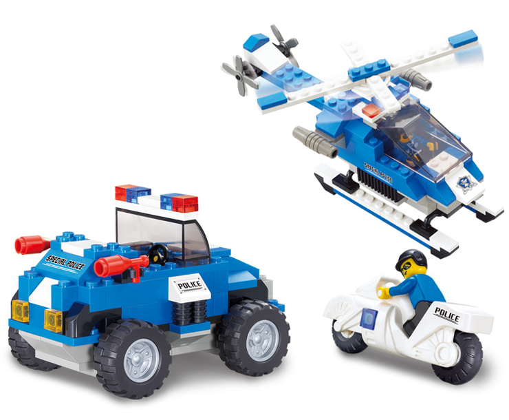 sluban快乐小鲁班小鲁班 拼装积木城市警察系列特警总部 儿童益智玩具
