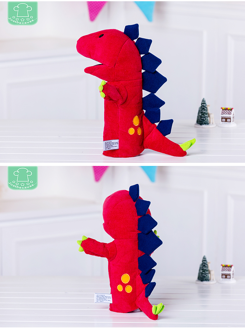 布艺玩偶套手新生儿互动安抚玩具生日礼物送女友幼儿园道具 红色剑龙
