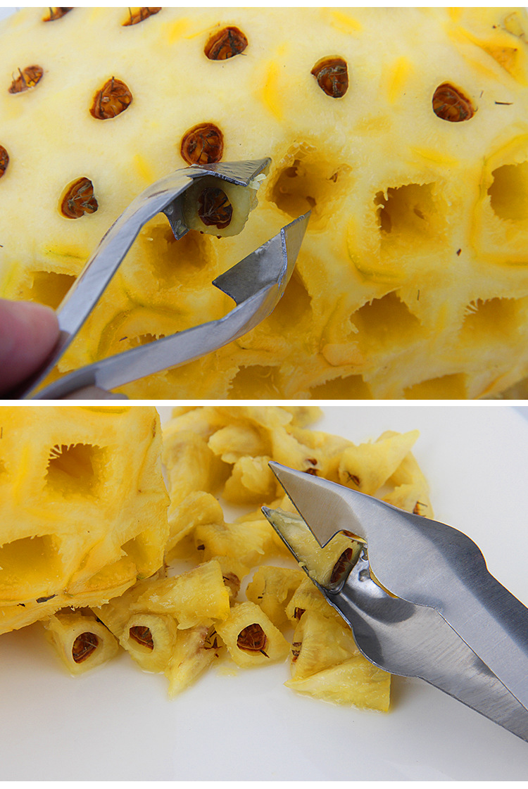 厨格格菠萝削皮刀削菠萝器去眼器挖眼夹菠萝刀甘蔗刨刀4件套