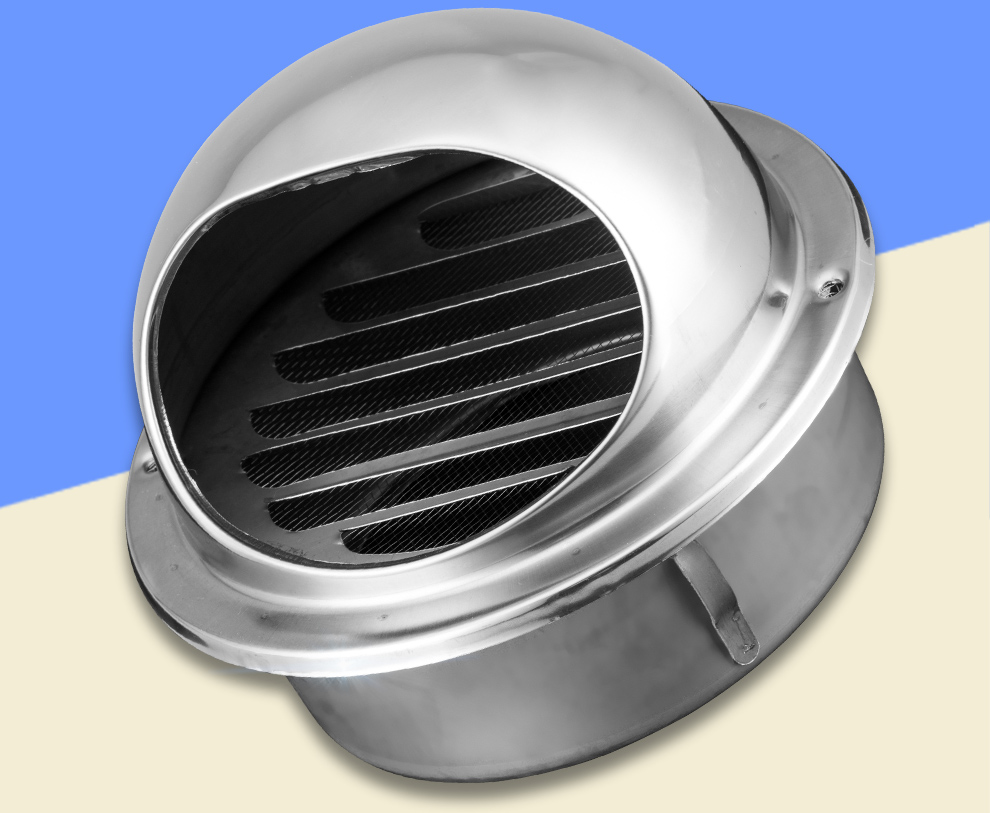 米风miwind不锈钢外墙防尘风帽100mm烟道防雨排风口新风配件风罩150