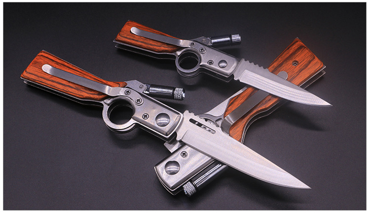 户外工具 ak47折叠刀 高硬度户外折刀ak户外防身多功能小刀带小灯