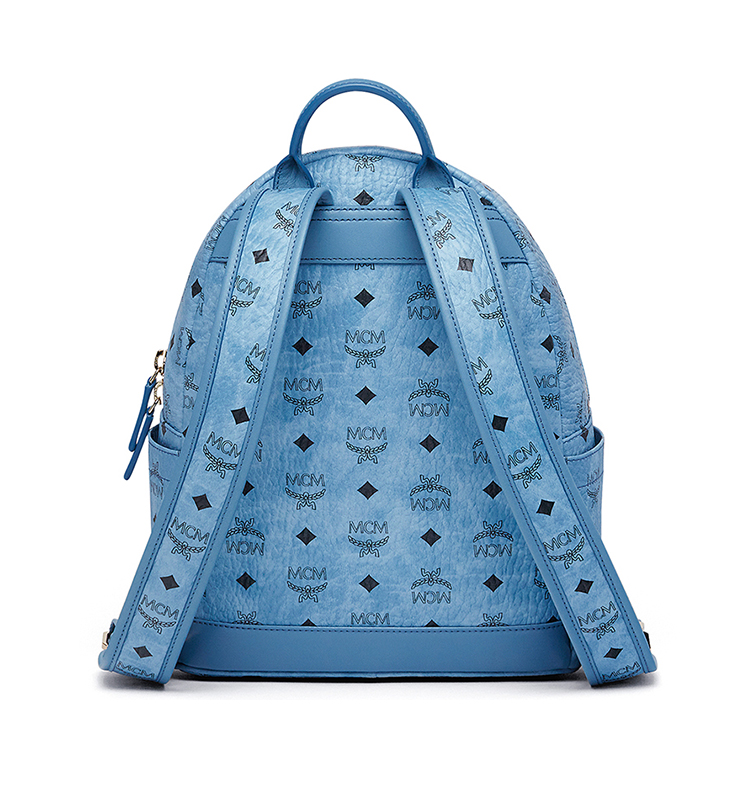 原单复制mcm 秋冬新款经典兔子印花双肩包 小号 米色