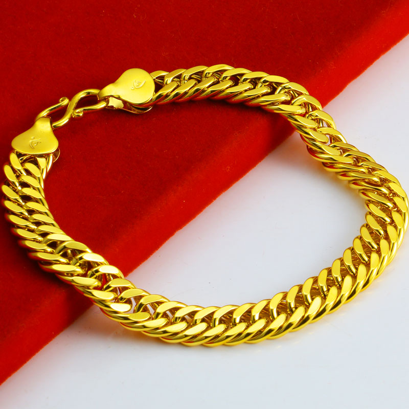 老凤凰珠宝包金手链男士女款坦克链镀金首饰马鞭链子结婚饰品仿真包金