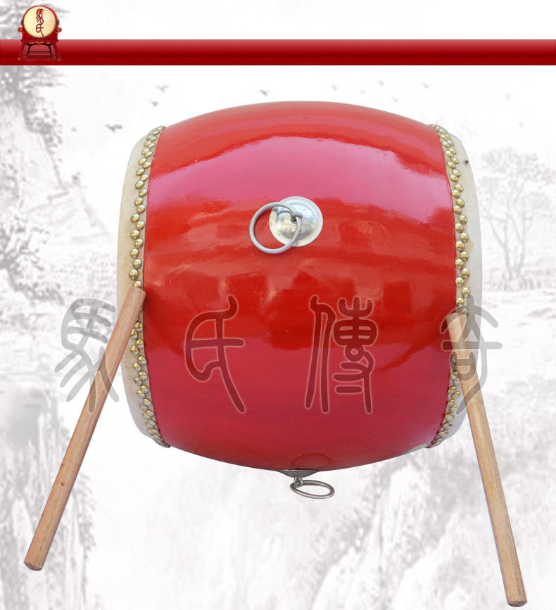 曼影12寸牛皮高战鼓大鼓 木制鼓身 口径约395 厚度约40【图片 价格