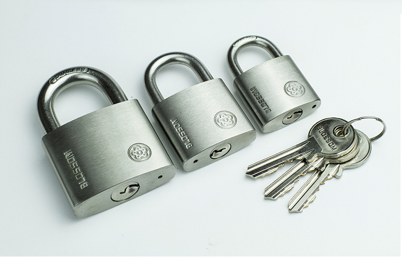 lock) 304不锈钢弹子防水防锈防盗锁仓库大铁门挂锁 腰圆304不锈钢63