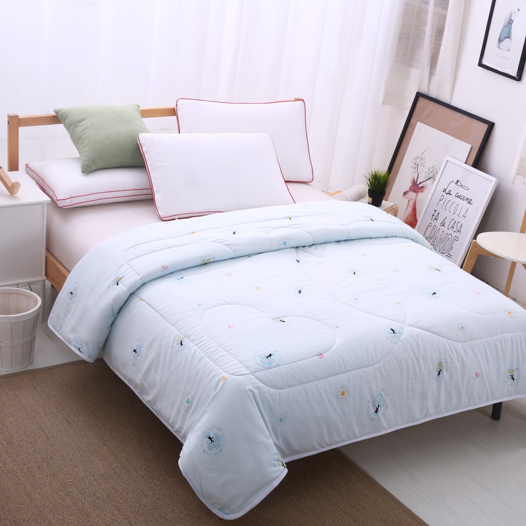 高档清香夏被单人 化纤被 学生夏凉被空调被 幸运树-黄 150*200