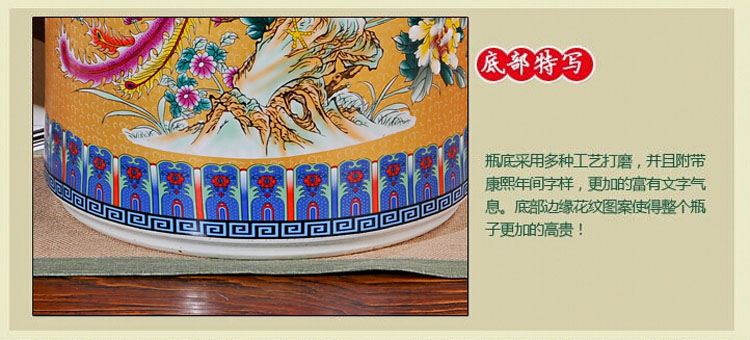
                                        陶之念 景德镇陶瓷 米缸 米桶储物罐 酒坛缸水缸腌菜坛50斤 金色花鸟                