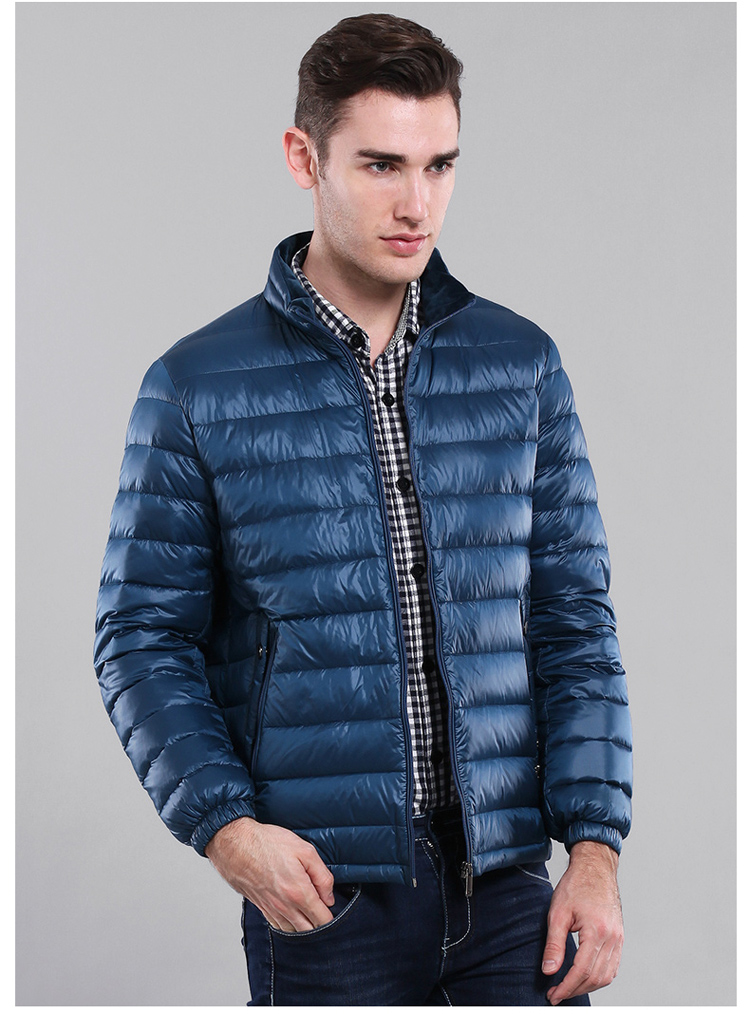 凯德申 男款立领炫彩纯色秋羽绒 轻薄羽绒服 秋冬新款 k1605(海洋蓝