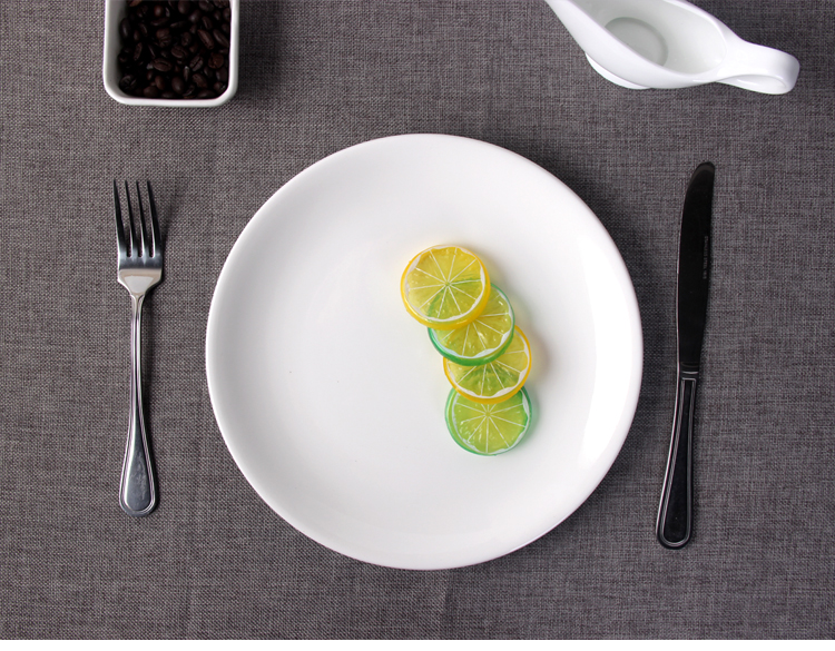 欧丽家 西餐盘纯白陶瓷盘子牛排盘平盘浅盘菜盘骨碟圆盘意面点心蛋糕