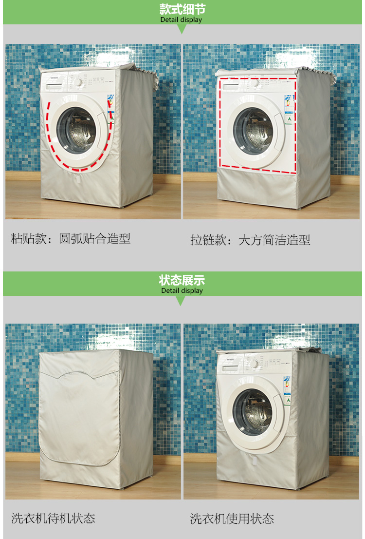 
                                                            袁先生 西门子海尔LG小天鹅三星美的博世惠而浦滚筒洗衣机罩子防水防晒套 小熊全家福拉链款印花 加大码(XL)                
