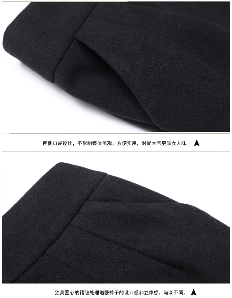 
                                        黛萍  秋冬女装韩版毛呢中腰半身裙短裙包臀职业裙 黑色 XL                