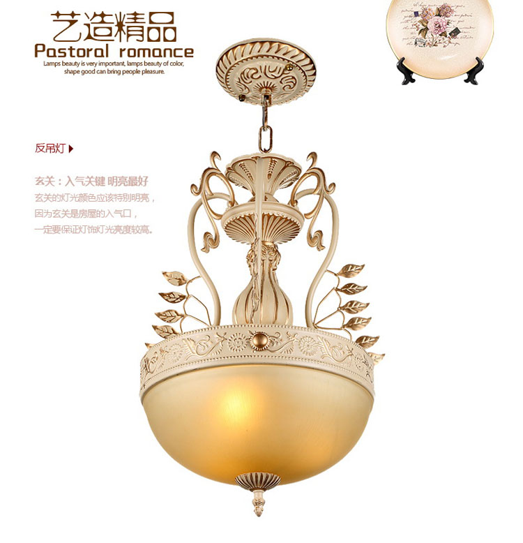 欧式吊灯客厅灯吊灯客厅吊灯欧式吊灯卧室树脂led餐厅美式吊灯欧式灯具客厅灯具大气简欧田园 反吊
