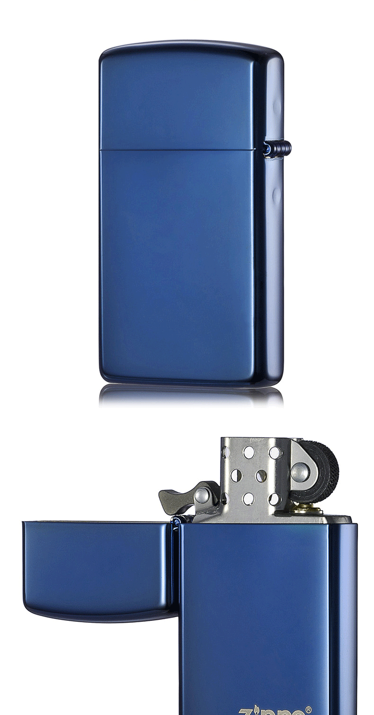 芝宝打火机zippo蓝冰纤巧标志20494zp