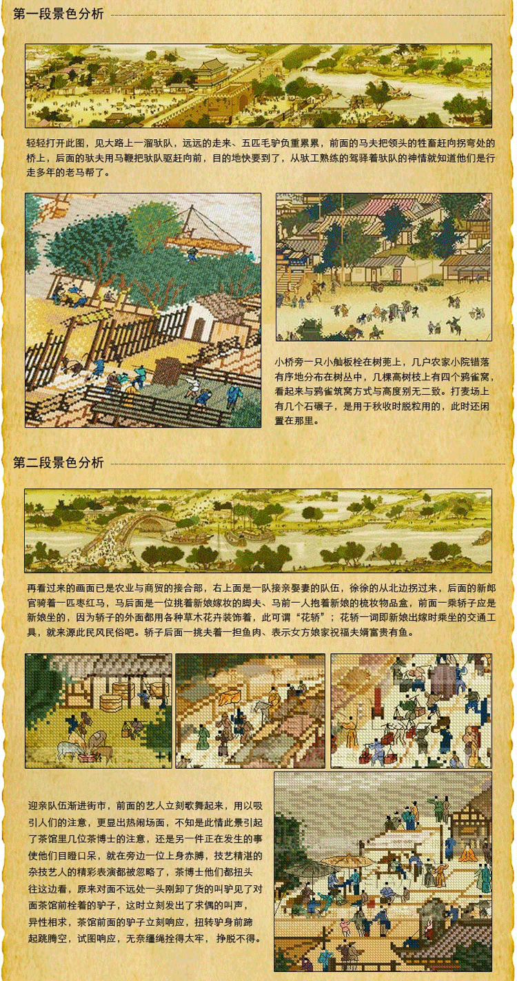 
                                        皇室至尊蒙娜丽莎十字绣精准印花新款清明上河图全景图客厅卧室套件大幅 2米棉线精准印花 高端定制                