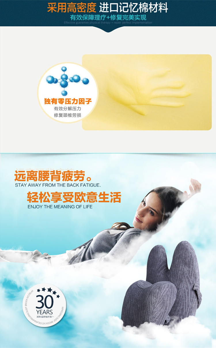 【YANA】汽车头枕护腰靠垫套装 车用腰靠头枕组合 记忆棉护颈枕 办公室护腰靠垫抱枕 灰色