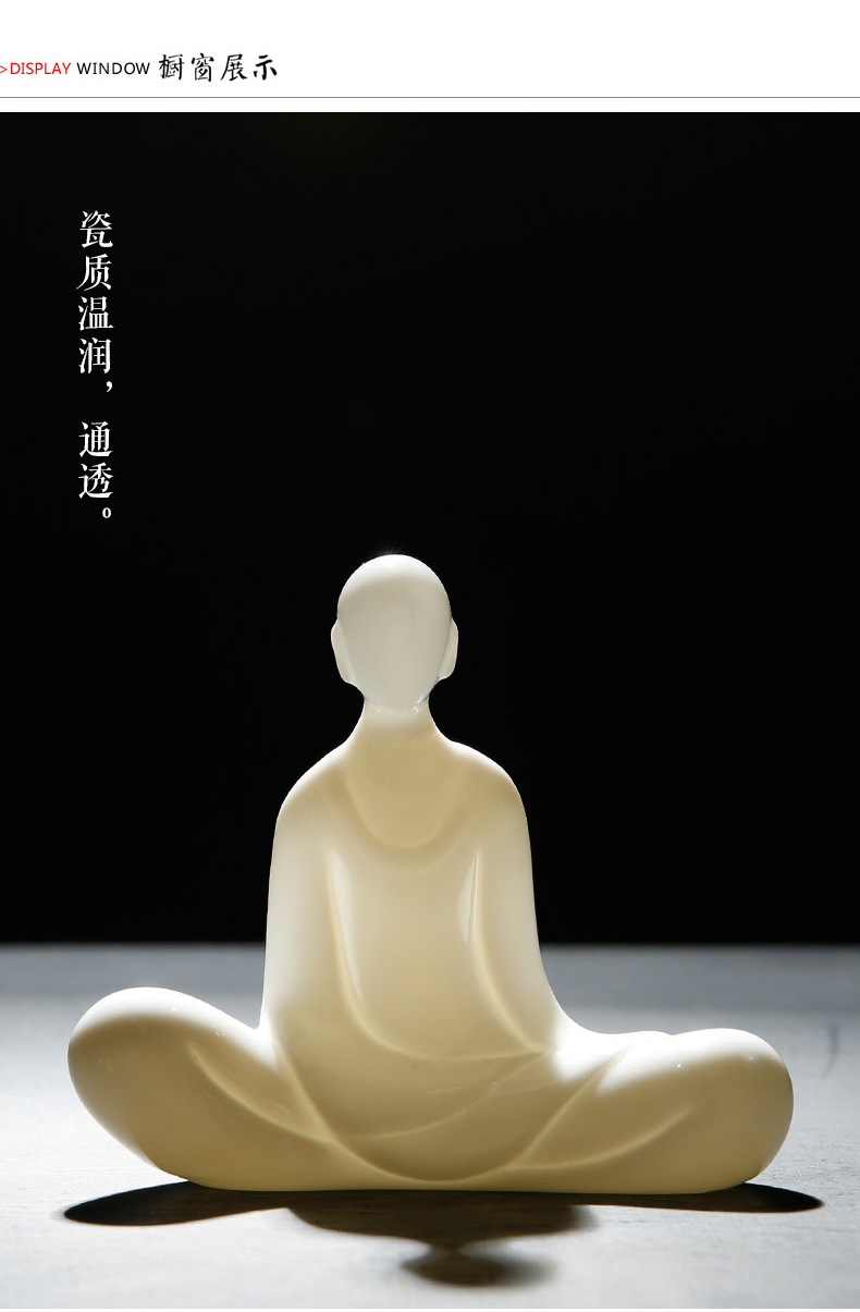 茶宠摆件创意无相佛家居饰品工艺品摆件人物陶瓷礼物禅意无相佛三件套