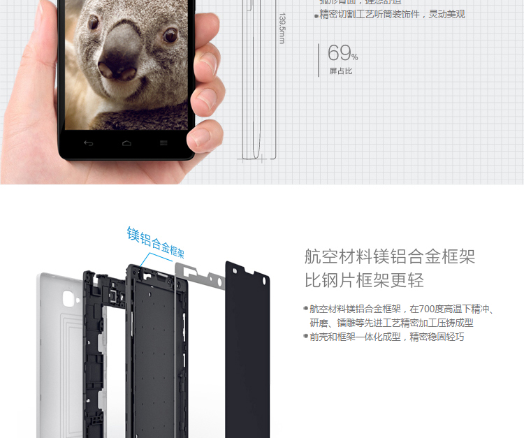 华为 荣耀3C 白色 联通4G(8G ROM)标配版