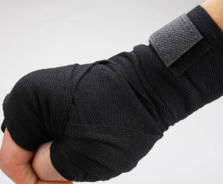 泰森拳击绑带 运动泰拳搏击散打护手绑带棉缠手带绷带 红色