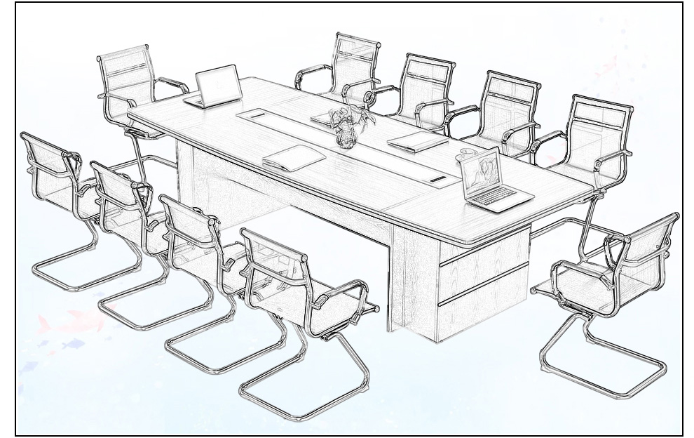 诺雄办公家具会议桌长桌大型板式椭圆形公司简约现代培训桌长办公桌椅