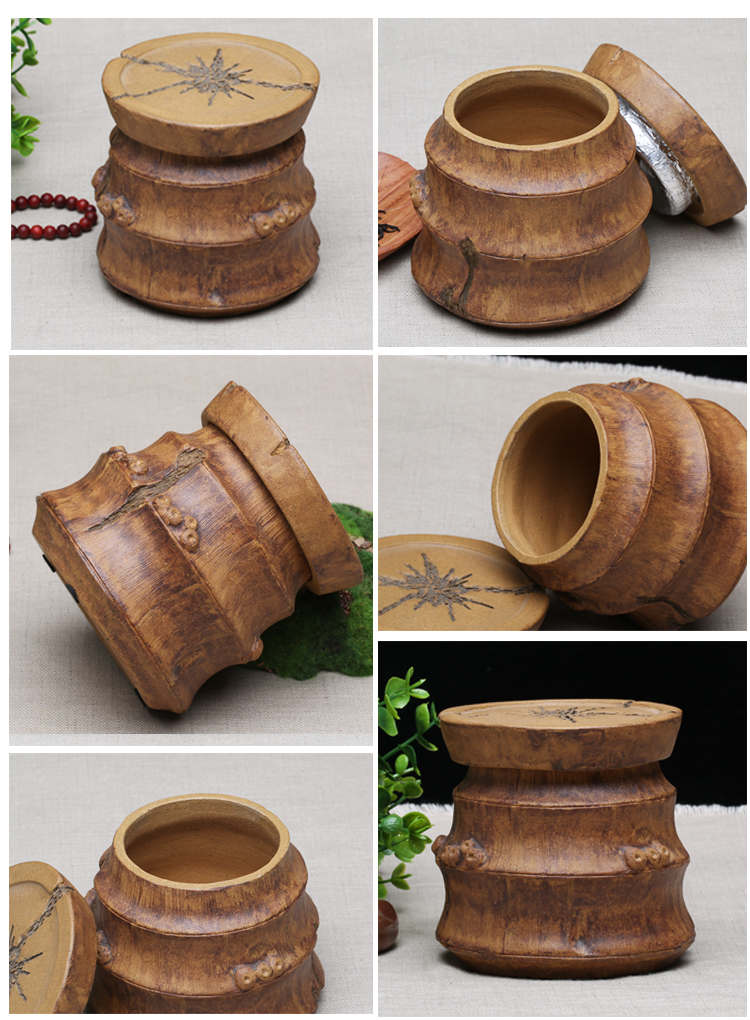 
                                        常胜阁 精品茶道全手工 紫砂茶叶罐  便携茶缸 醒茶罐 普洱存储茶罐 G莲蓬仿真茶叶罐                