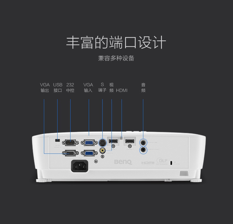 明基benqcp2528投影仪商务办公会议培训教学教育大屏投影机官方标配