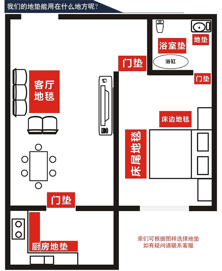 
                                        【至尚家居】雪尼尔短毛地垫浴室卫生间防滑垫厨房垫进门脚垫客厅入户门垫 银灰色_短雪尼尔 500MMx800MM                