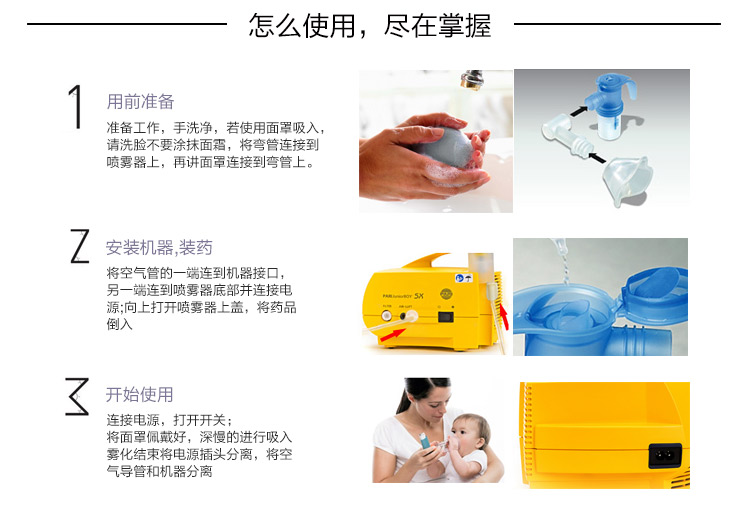 百瑞雾化器3005儿童专用雾化器图示