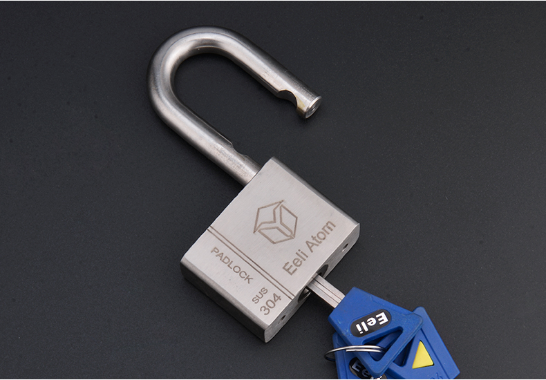 意利原子 304不锈钢挂锁 抗液防撬加大号防盗挂锁 大型仓库用挂锁 304