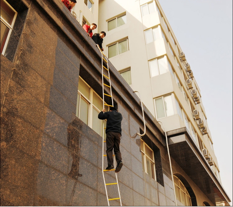 软梯绳梯消防逃生梯尼龙软梯防滑软梯1--100米可定做 钢丝绳绳梯每米