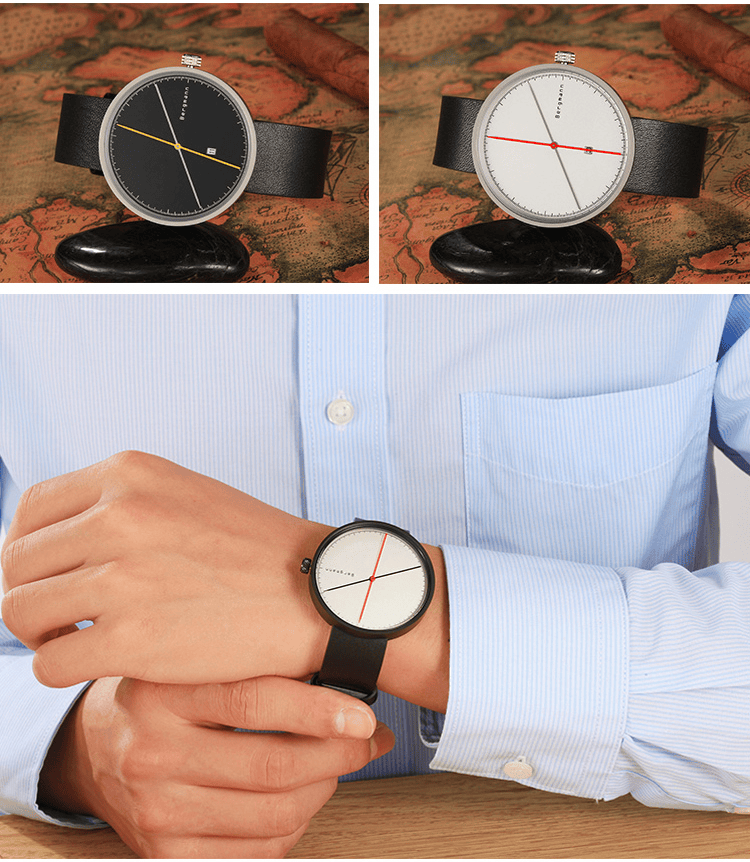 贝格曼bergmann手表德式包豪斯风格红点概念奖石英表男表009 红点男