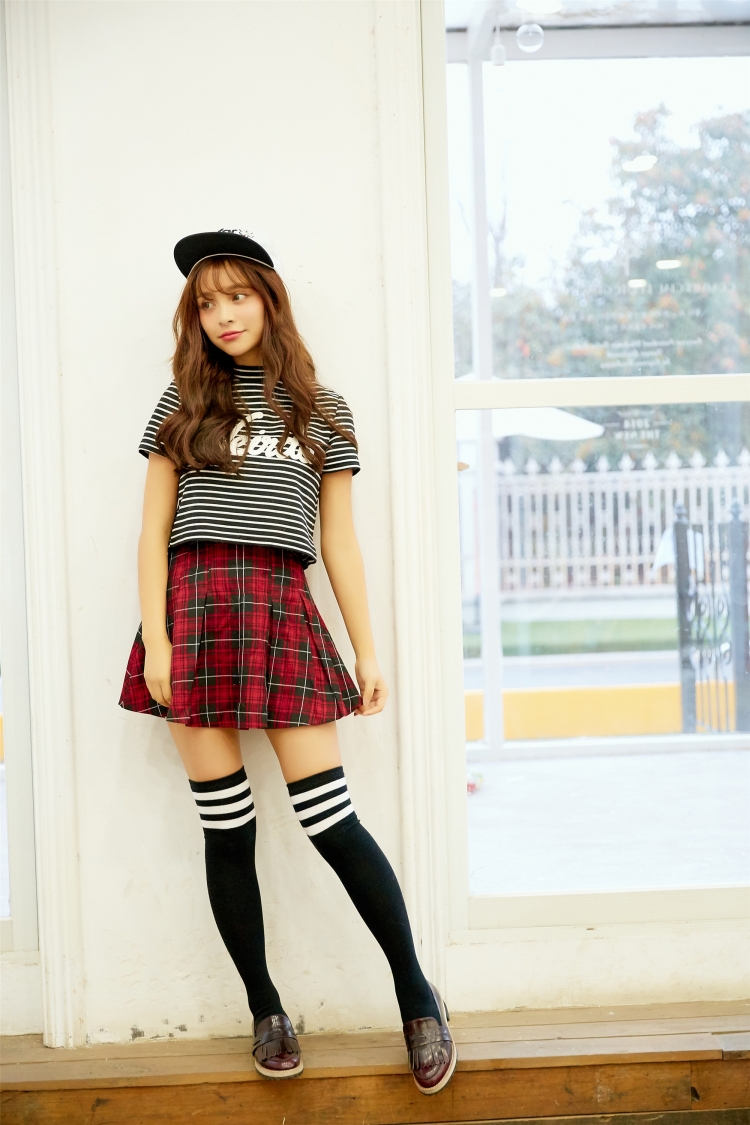 俞兆林三杠条纹长筒袜子三杠学生袜棒球袜高筒过膝袜全棉日系女袜 三