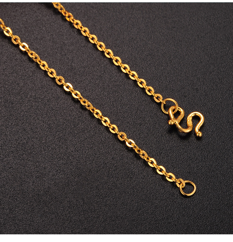 和富隆珠宝 黄金项链足金项链女足金999锁骨链加长款毛衣链黄金链子o