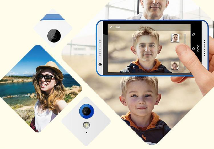 HTC Desire 820mt 移动4G手机 双卡双待 镶蓝白 标配版