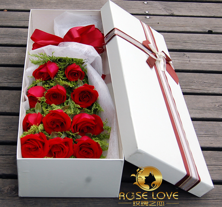 玫瑰之恋roselove鲜花速递杭州上海北京广州武汉成都礼盒装19朵红玫瑰